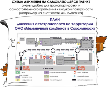 Схема движения (тип c, 1х1 метр, пленка) - Охрана труда на строительных площадках - Схемы движения - Магазин охраны труда ИЗО Стиль