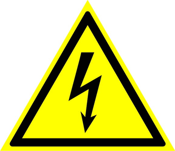 W08 внимание! опасность поражения электрическим током  (пленка, сторона 150 мм) - Охрана труда на строительных площадках - Знаки безопасности - Магазин охраны труда ИЗО Стиль